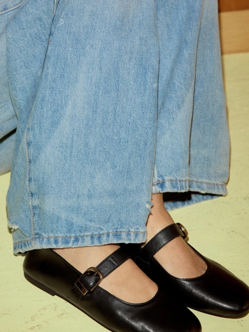 Zara leather buckle ballet flats - 8.5 (39)